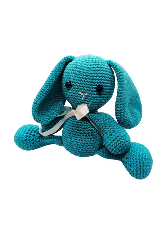 Pikkaboo Snuggle & Play Crocheted Bunny, Blue