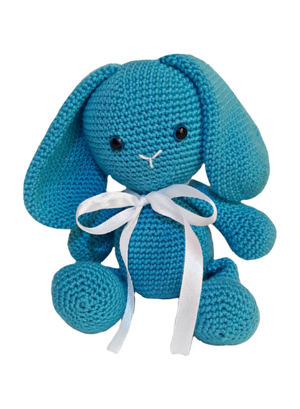 Pikkaboo Snuggle & Play Crocheted Bunny, Blue