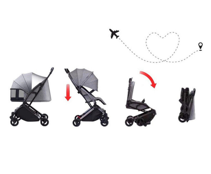 

Youbi Toddler German Travel Light Stroller-Grey with New Born Attachment