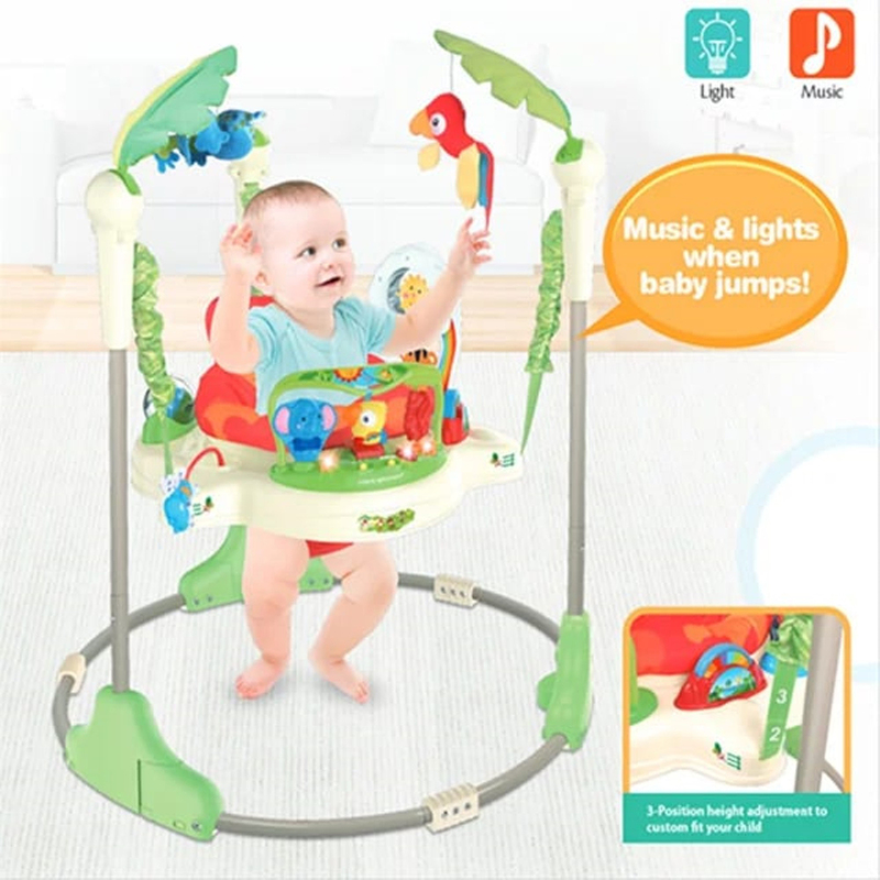 Pikkaboo Musical Frog Baby Jumperoo, Multicolour