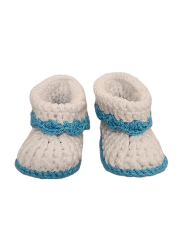 Pikkaboo Heavenly Hugs Handmade Crochet Booties, Blue