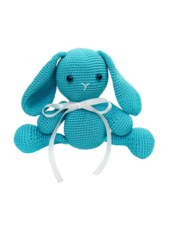 Pikkaboo Snuggle & Play Crocheted Bunny, Blue