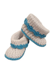 Pikkaboo Heavenly Hugs Handmade Crochet Booties, Blue