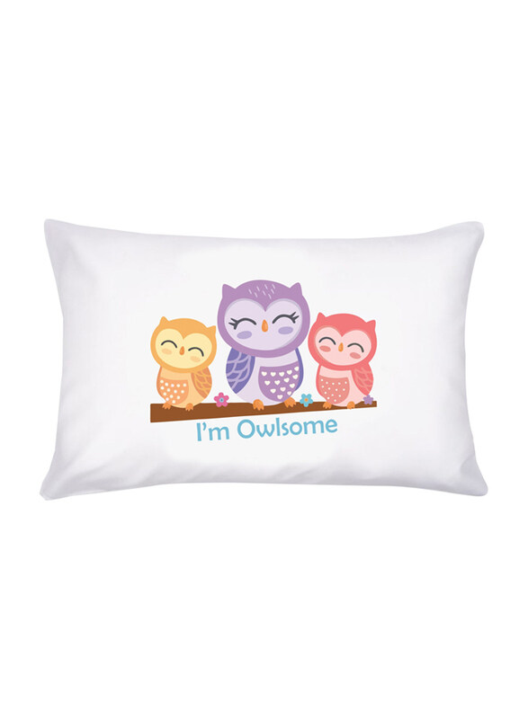 

Pikkaboo Owl Print Pillowcase Cover for Kids, White