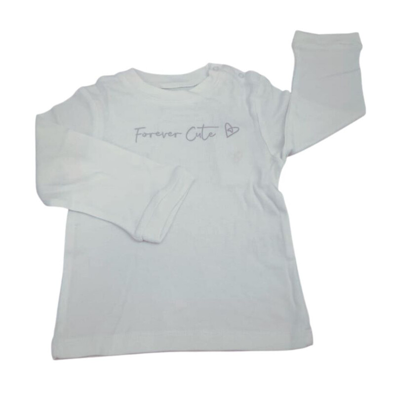 Forever Cute Pyjama Top (White,3-6m)