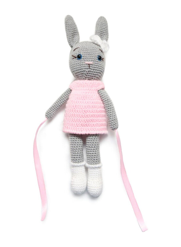 

Pikkaboo Crochet Bunny Tieback Clips, 2 Pieces, Pink/Blue
