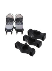 Pikkaboo Stroller Connectors, 3 Pieces, Black