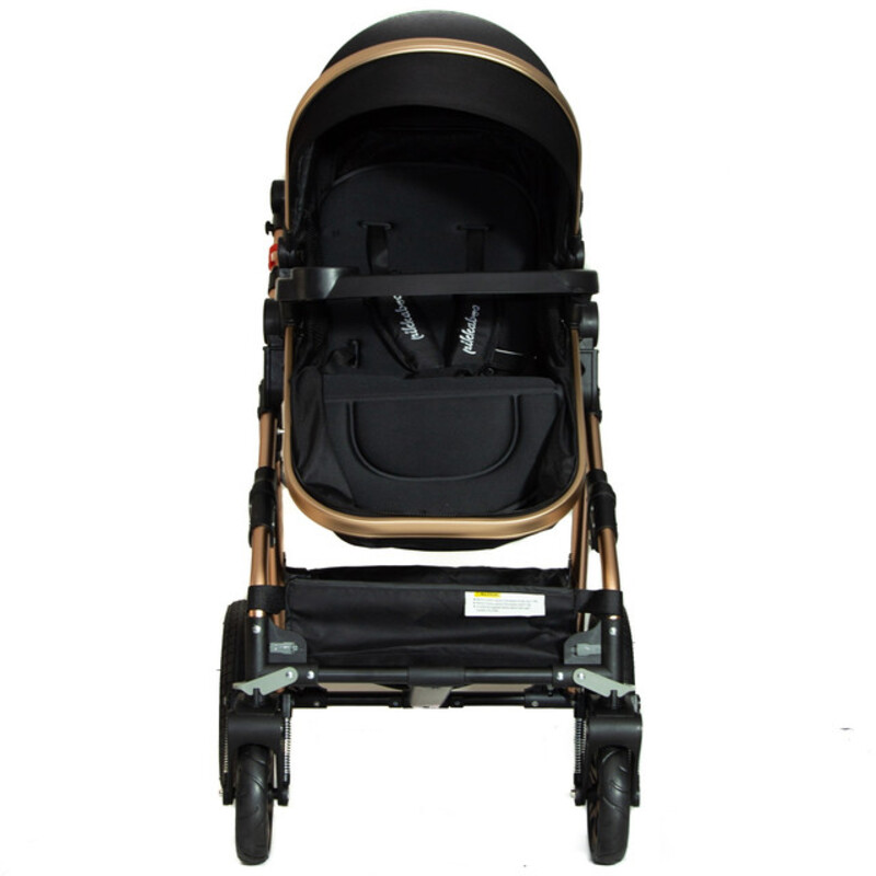 Pikkabo-3in1 Luxury Pram Stroller-Black