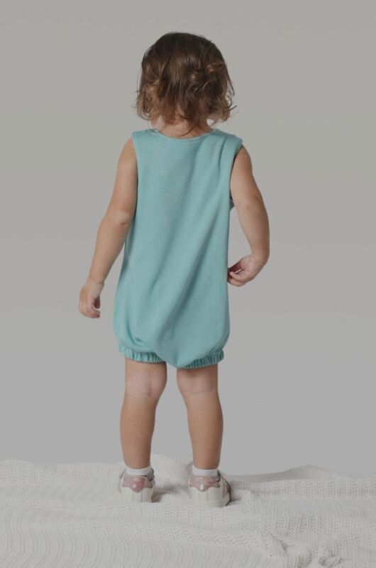 Forever Cute Overall Romper (3-6m,Mint)