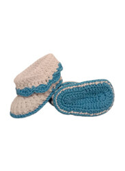 Pikkaboo Heavenly Hugs Handmade Crochet Booties, Blue