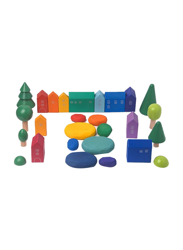 Woody Buddy Rainbow Houses, Multicolour