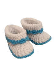 Pikkaboo Heavenly Hugs Handmade Crochet Booties, Blue