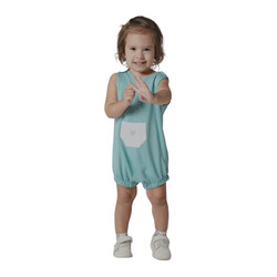 Forever Cute Overall Romper (3-6m,Mint)