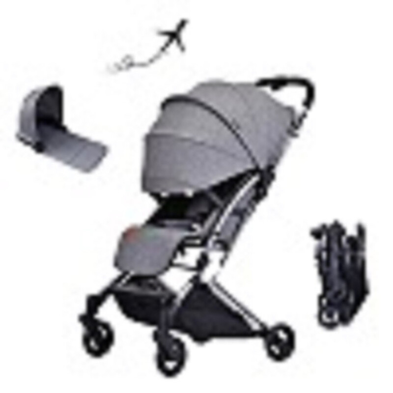 Youbi Toddler German Travel Light Stroller-Grey with New Born Attachment