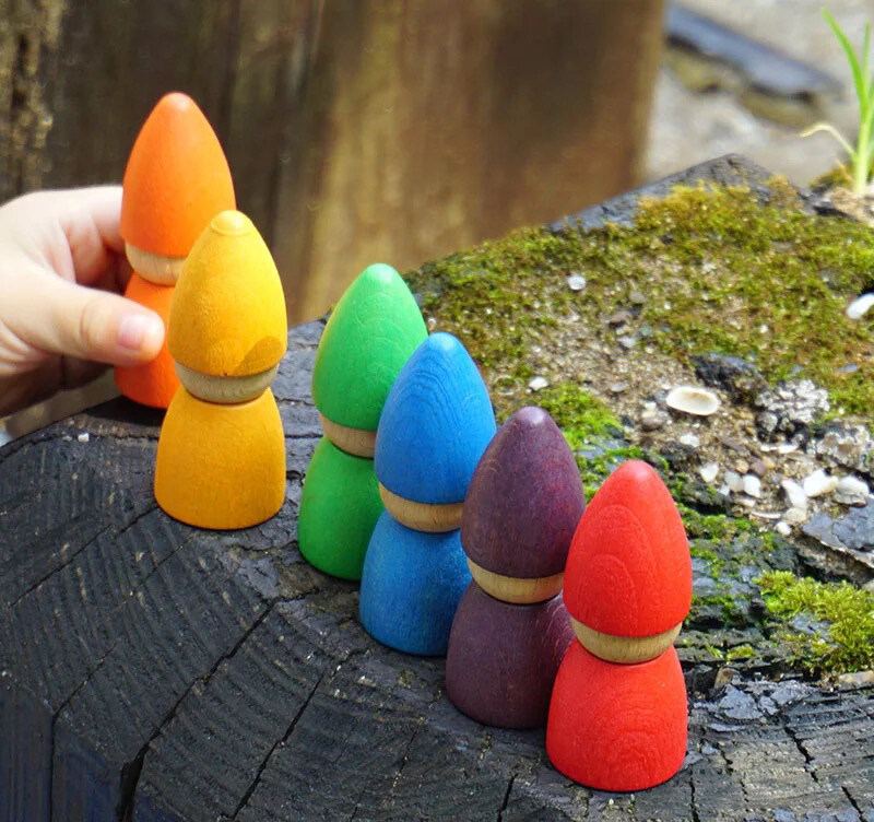 Woody Buddy Rainbow Peg Dolls, Multicolour