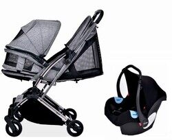 Youbi Toddler German Travel System with New Born Attachment - Grey