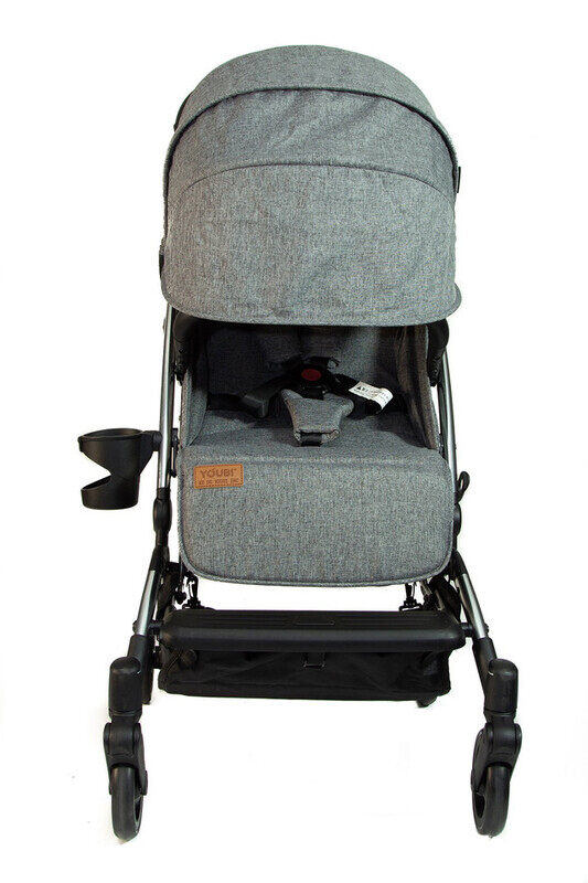 Youbi Toddler German Travel Light Stroller-Grey with New Born Attachment