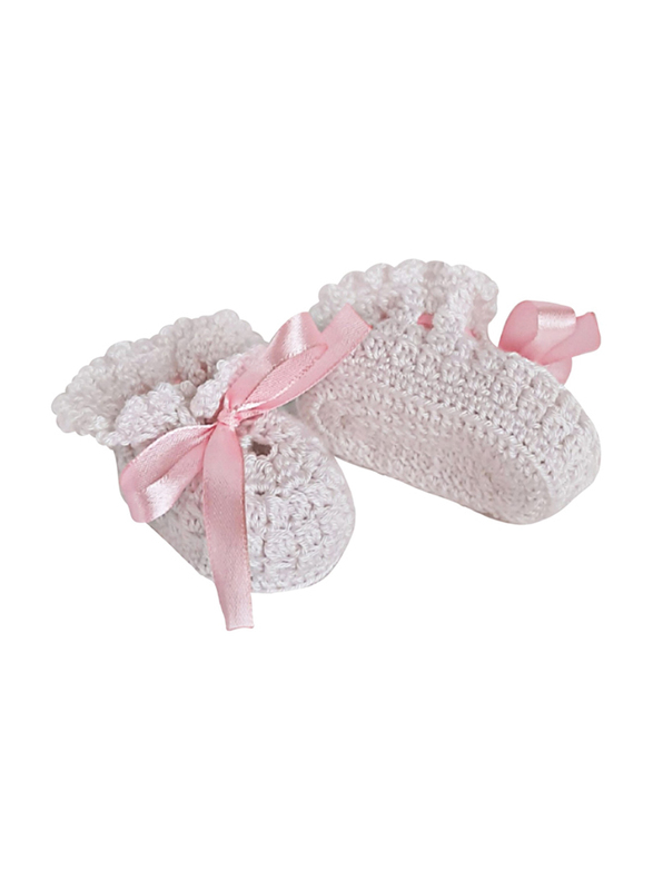 Pikkaboo Snuggle and Play Soft Crocheted Bunny Set, White/Pink