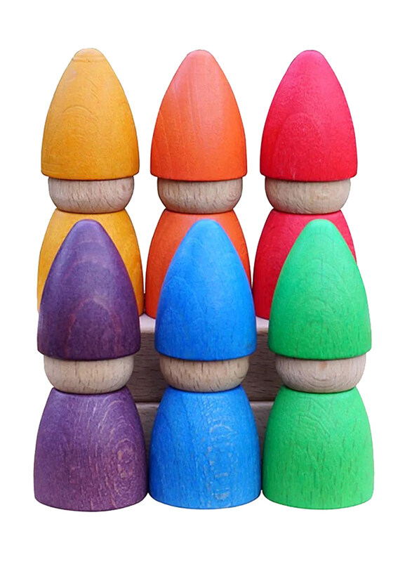 Woody Buddy Rainbow Peg Dolls, Multicolour