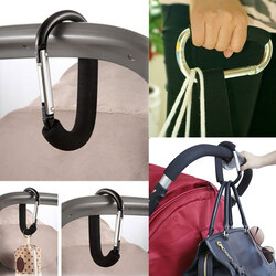 Pikkaboo Universal Non-Slip Metal Stroller Hook, Black