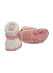 Pikkaboo Heavenly Hugs Handmade Crochet Booties, Pink