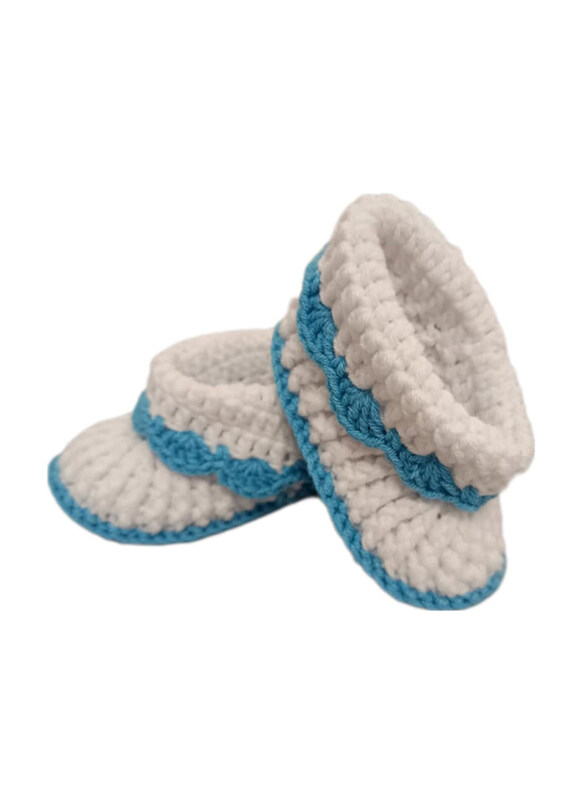 Pikkaboo Heavenly Hugs Handmade Crochet Booties, Blue