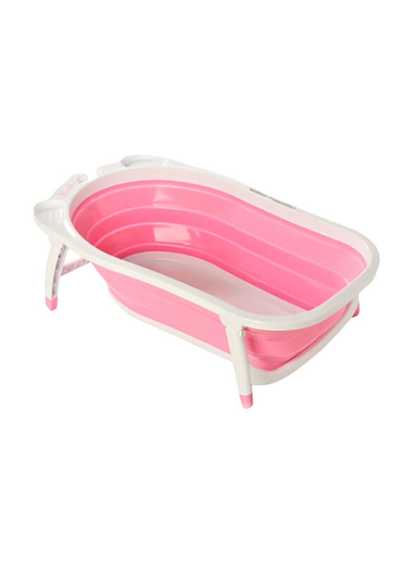 

Pikkaboo Baby Foldable Portable Non-Slip Bath Tub for Newborn, Pink