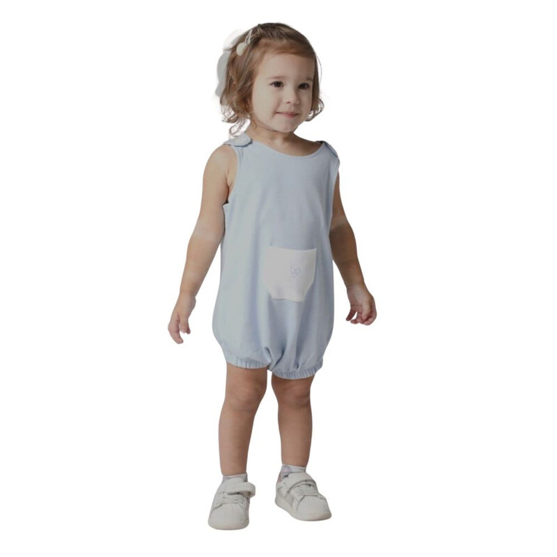 Forever Cute Overall Romper (3-6m,Blue)