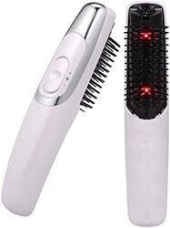 Infrared Laser Hair Growth Massager Comb with LED Light, Vibrating Scalp Brush and Dryer, White