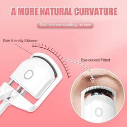 Electric Eyelash Curler with Rechargeable Battery, 2 Temperature Modes, Silicone Pads, Long-Lasting Curl