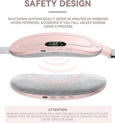 Electric Heating Pad for Cramp, 4 Vibration Massage Modes 3 Heat Levels Menstrual Relief Belt, Portable Period Cramp Stomach Back Pain Relief Patches