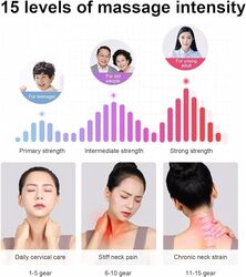 Four Head Neck and Shoulder Cordless & Portable Neck Massager, Vibration Hot compress Physiotherapy Instrument for Neck Pain Relief, Best for Home, Office, Travel