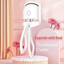 Electric Eyelash Curler with Rechargeable Battery, 2 Temperature Modes, Silicone Pads, Long-Lasting Curl