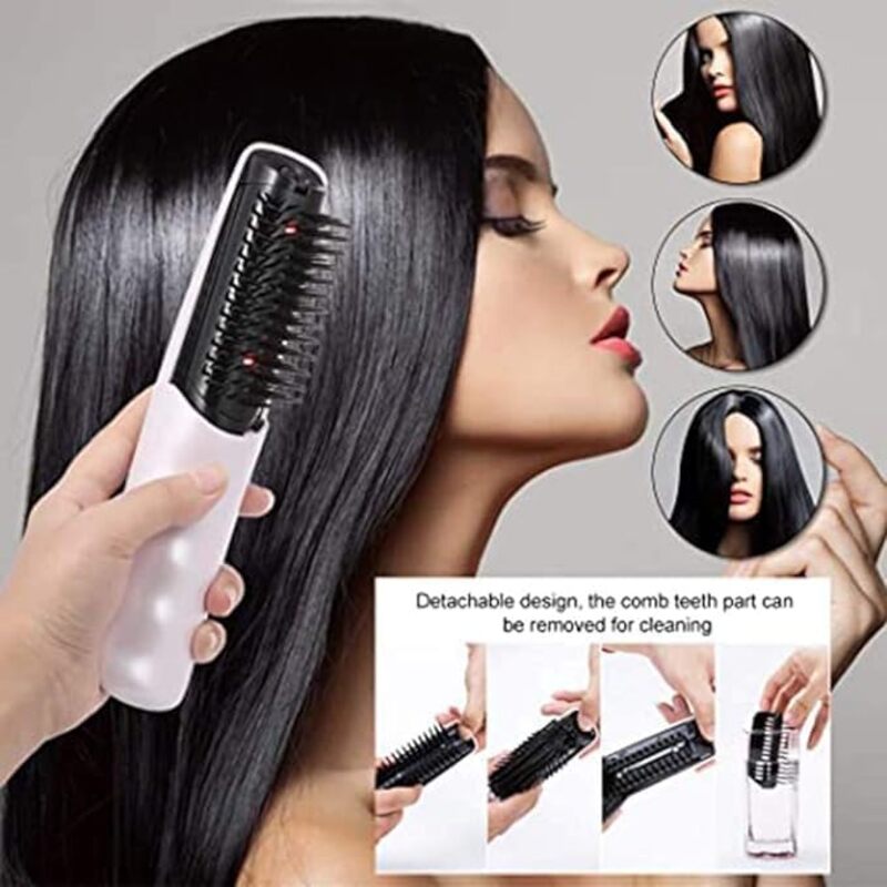 Infrared Laser Hair Growth Massager Comb with LED Light, Vibrating Scalp Brush and Dryer, White