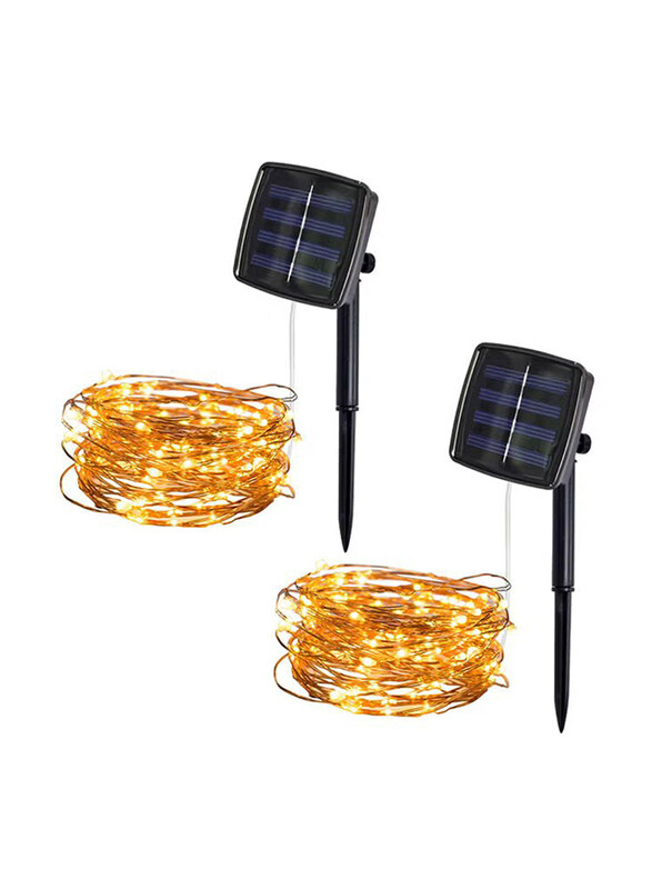 

Generic Solar Power Fairy Twinkle String Light, 2 Pieces, 50-Meter, Yellow/Black