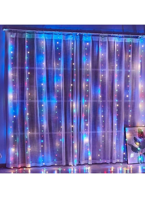 

Generic 300-LED Curtain Fairy Lights with USB Powered and 8 Modes, Multicolour