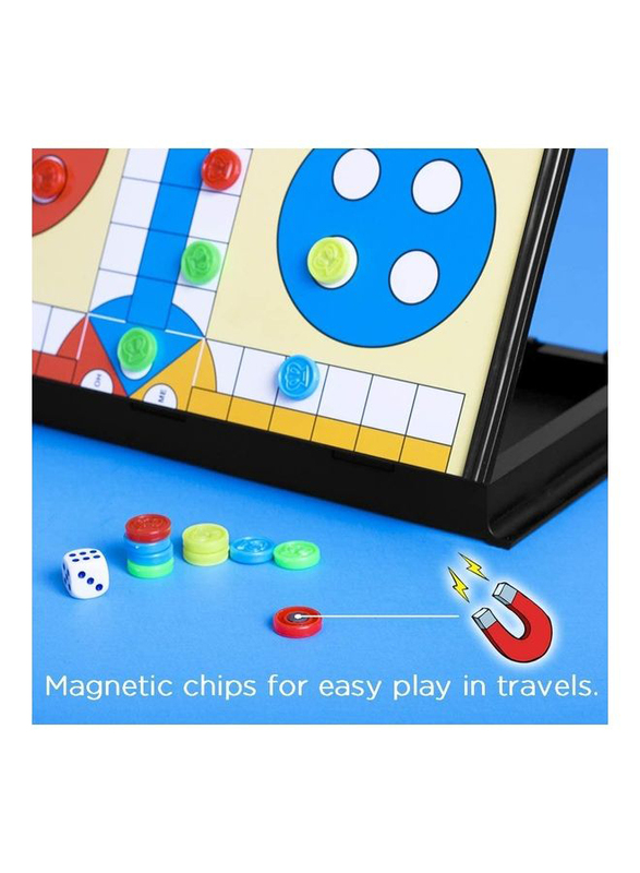 Margoun Magnetic Foldable Ludo Board Game for 4 Players, Multicolour