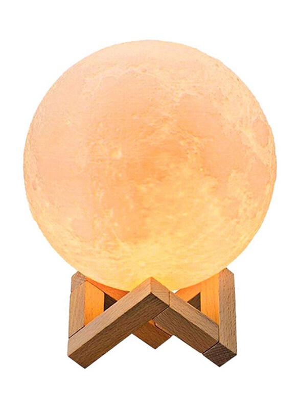 

Aibecy 3D USB LED Moon Lamp with Stand, Yellow/Brown