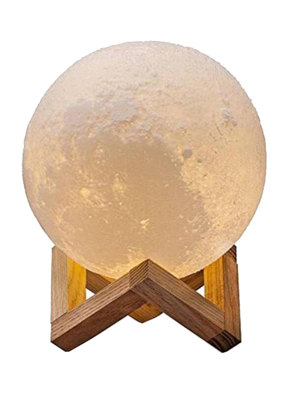 

Generic 3D Moon Lamp with Stand, White/Beige