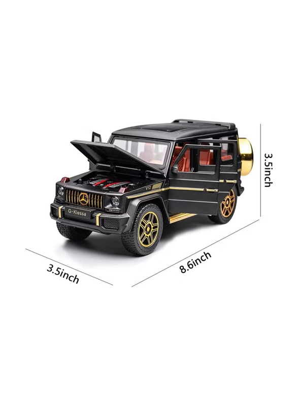 Die Cast 1:24 Scale Mercedes Benz V12 G63 AMG Die Cast Model Zinc Alloy Pull Back Toy Cars with Sound and Light, Black