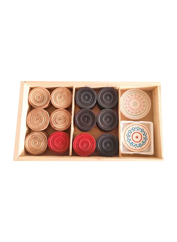 

Proficient Enterprises 24-Piece Wooden Carom Game Coins with 1 Striker Set