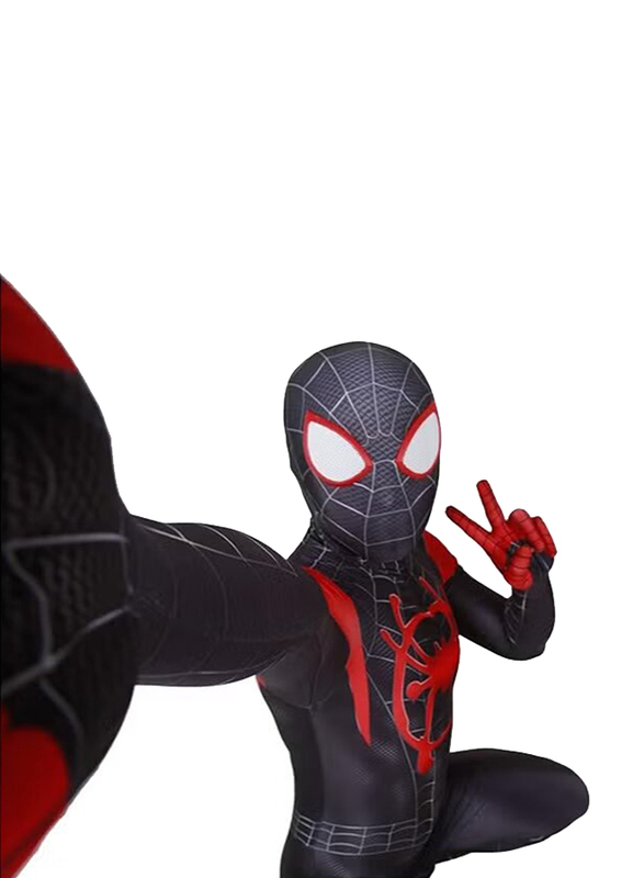 The Spider Verse Miles Morales Cosplay Costumes For Kids, Medium, Red/Black