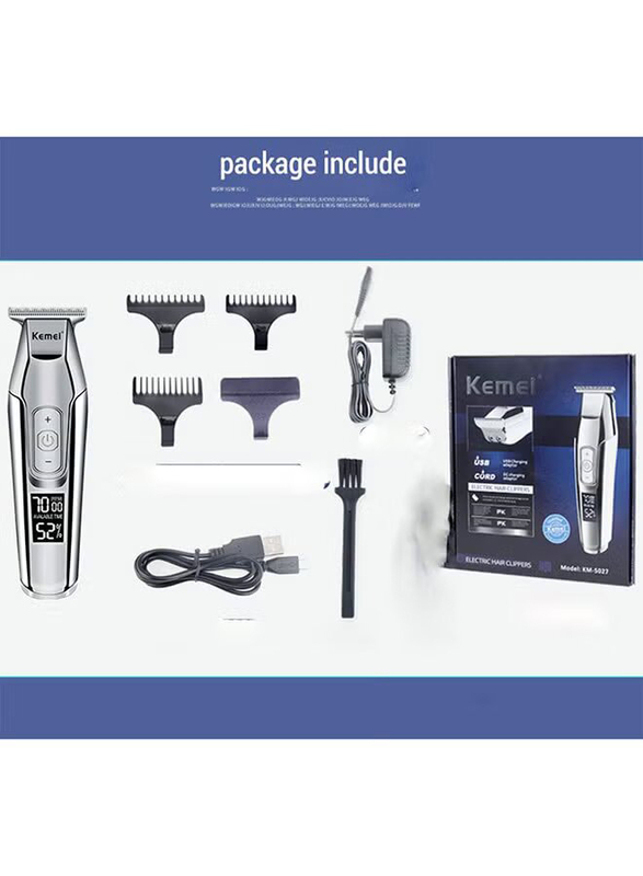 Kemei Electric Hair Clipper, KM-5027, Silver