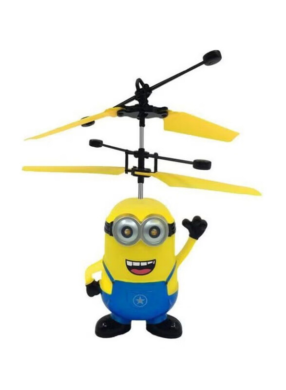 

Generic Helicopter Minion Induction Flying Toy Drone Remote Control Aircraft Toy Multicolour, Ages 3+