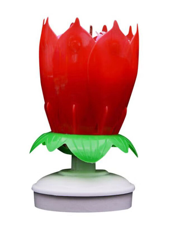 

Generic Lotus Flower Music Candle, Red/Green/White