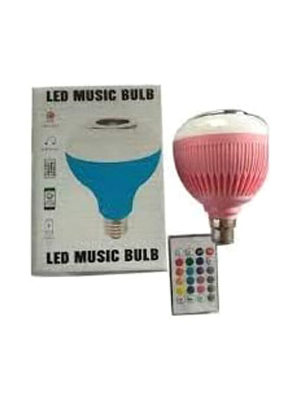 

Generic 12W RGB LED Bulb Light Lamp with Smart Music Play Wireless Bluetooth Speaker & Remote, Pink