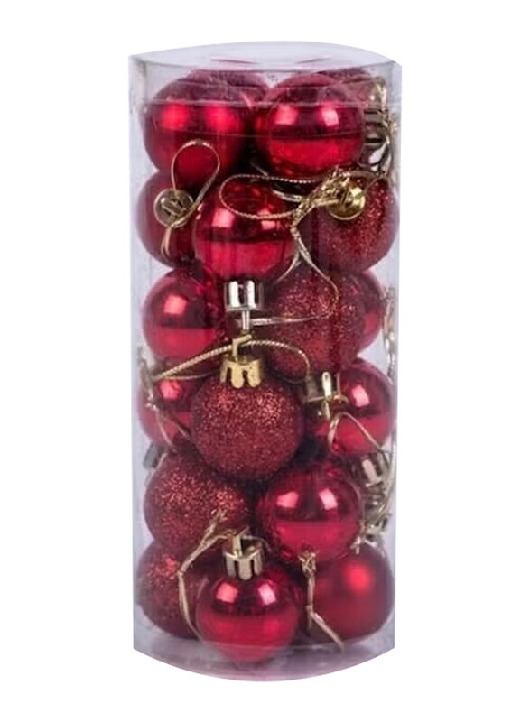 

Generic 40mm Tree Ball Bauble Hanging Decor, 9.4cm, 24 Pieces, Red