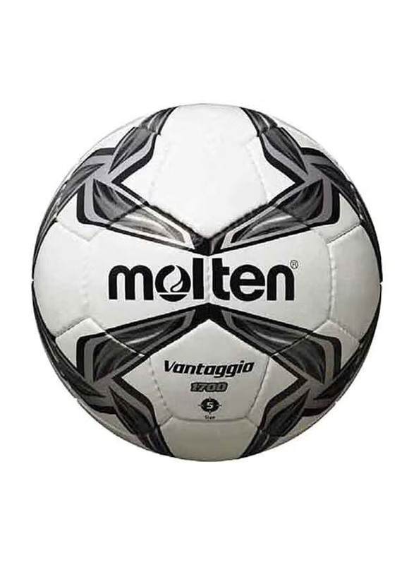 Molten Size-5 PVC Leather Van Taggio Football, 1700, White/Black