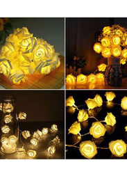 Beauenty 20 LED Rose Flower String Strip Light For Christmas, Yellow