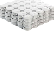 Saubhagya Global 100-Piece Unscented Smokeless Tea Light Wax Candles, White